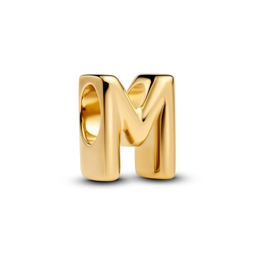 Pandora Letter M Alphabet Gold-Plated Charm