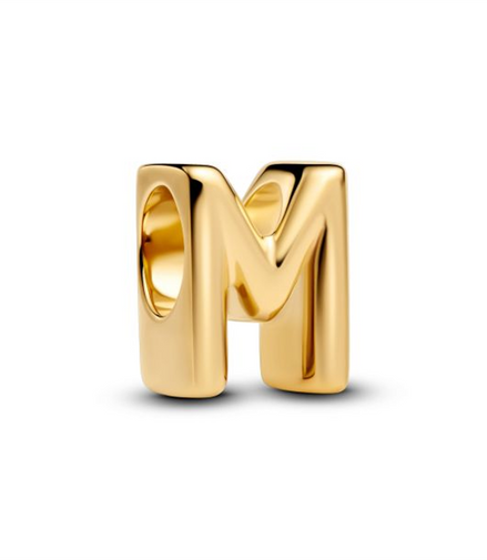Pandora Letter M Alphabet Gold-Plated Charm