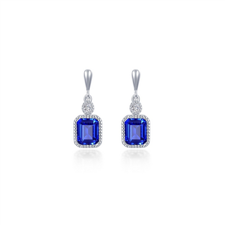 Lafonn 1.82  CTW Simulated Diamond And Sapphire Birthstone Earrings
