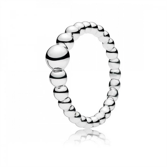 Pandora Moments String Of Beads Silver Ring Size 7