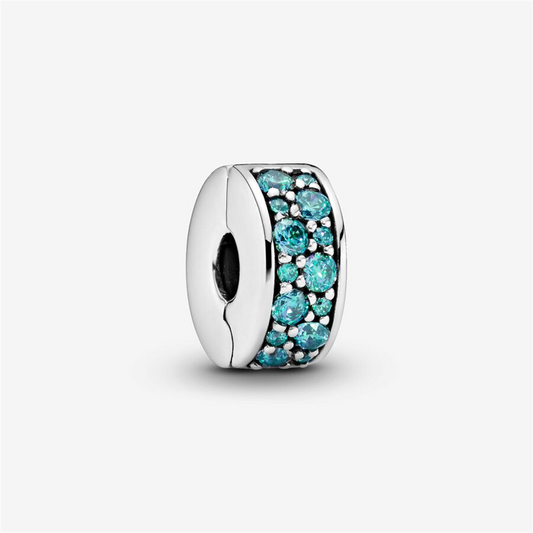 Pandora Momenrts Teal Pavé Clip Charm