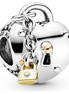 Sterling Silver and 14K Gold Heart and Lock Charm