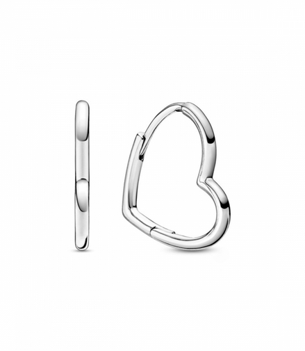 Pandora Moments Small Asymmetrical Heart Hoop Earrings