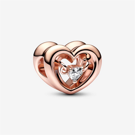 Pandora Moments Radiant Heart & Floating Stone Charm