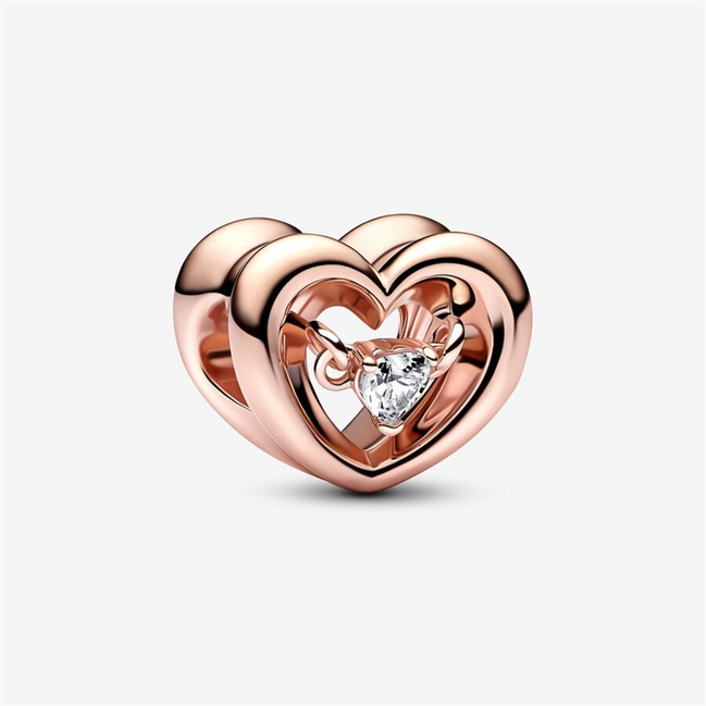 Pandora Moments Radiant Heart & Floating Stone Charm