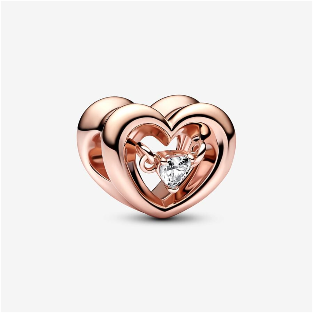 Pandora Moments Radiant Heart & Floating Stone Charm