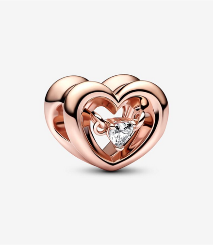 Pandora Moments Radiant Heart & Floating Stone Charm