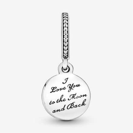 Pandora Moments Moon And Star Silver Dangle