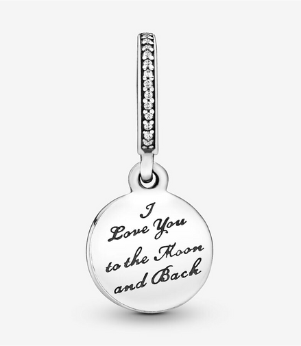 Pandora Moments Moon And Star Silver Dangle