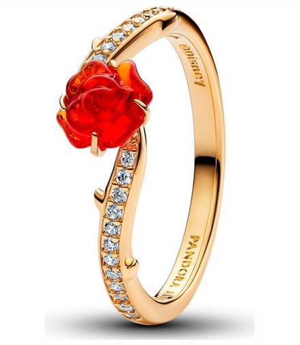 Disney Beauty and the Beast Enchanted Rose Ring Size 54