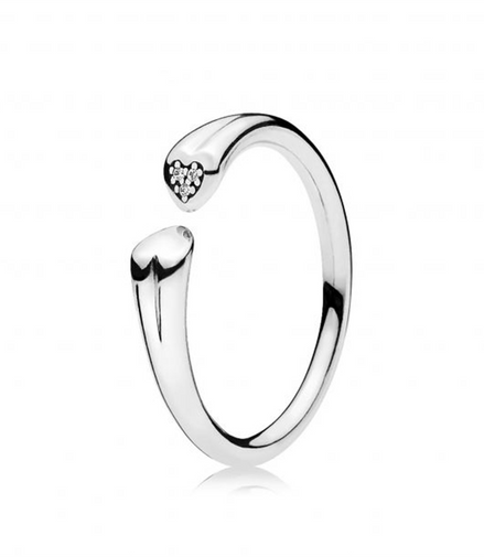 Pandora Open Two Hearts Ring Size 7