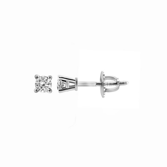14K White Gold And 1.08 CT Diamond Stud Earrings