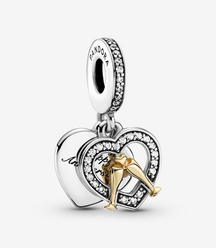 Pandora Moments Two-Tone Happy Anniversary Dangle Charm