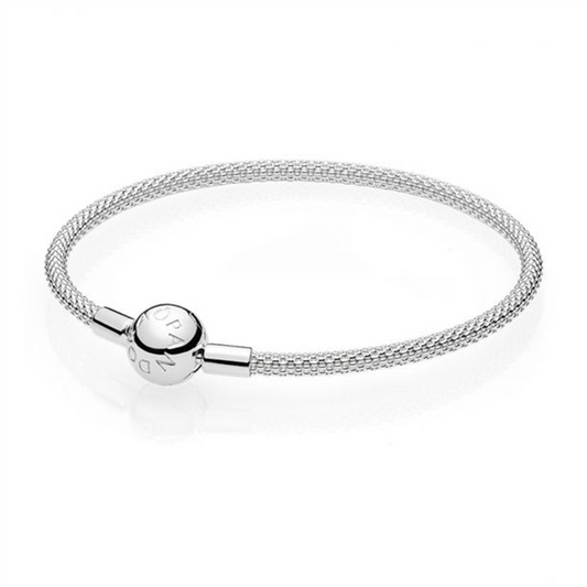 Pandora Moments Silver Mesh Bracelet Size 19