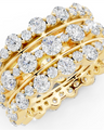 14K Yellow Gold 4.25 CTW Lab Grown Diamond Scalloped Stackable Ring Set