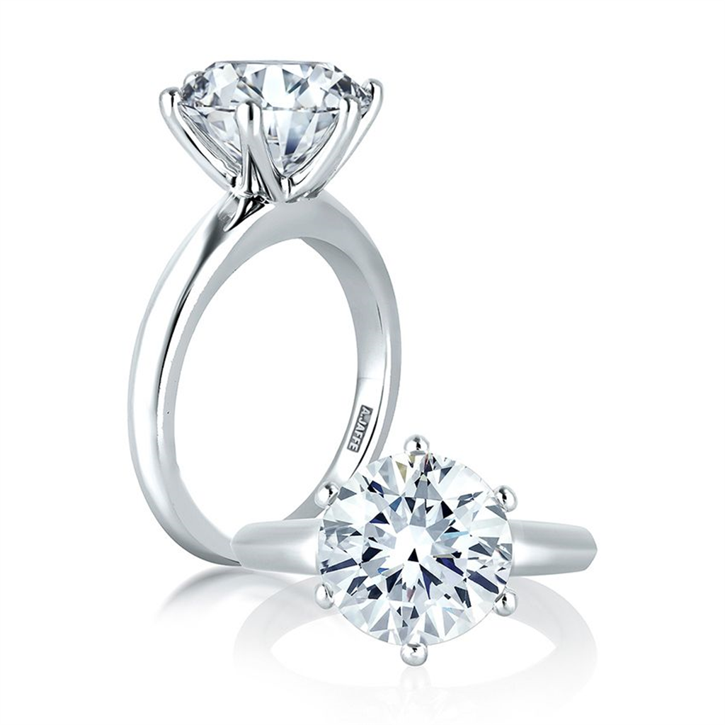 A.JAFFE 14K White Gold Solitaire Engagement Ring