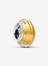 Pandora Moments Shooting Star Grooved Yellow Murano Glass Charm