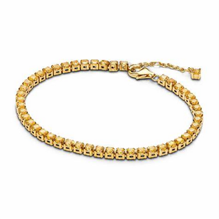 Pandora Timeless Sparkling Yellow Tennis Bracelet Size 18