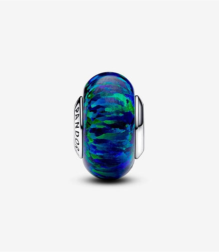 Pandora Moments Opalescent Green Blue Murano Charm