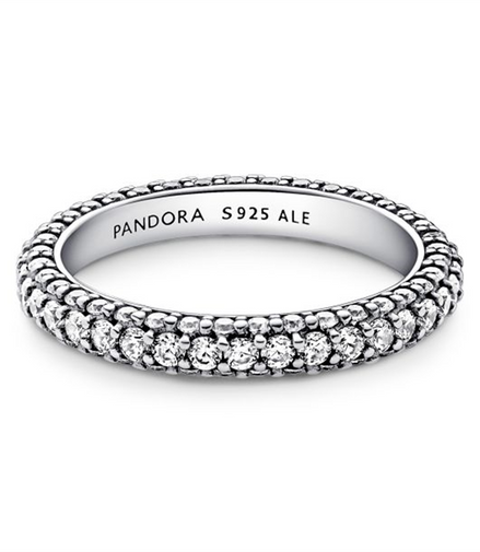 Pandora Timeless Pave'  Single Row Ring Size 5