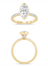14K Yellow Gold 1.88 CTW Lab Grown Marquise Shaped Bezel Set Engagement Ring