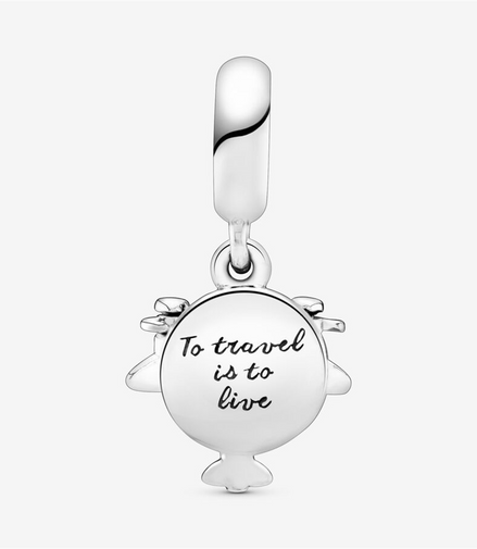 Panodra Moments "To Travel Is To Live" Propeller Plane Dangle Charm