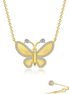 Lafonn Brrushed Gold 1.21 CTW Simulated Diamond Butterfly Necklace