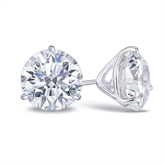 14Kw 2.0Ct Lab Grown Brilliant Cut Diamond Stud Earrings
