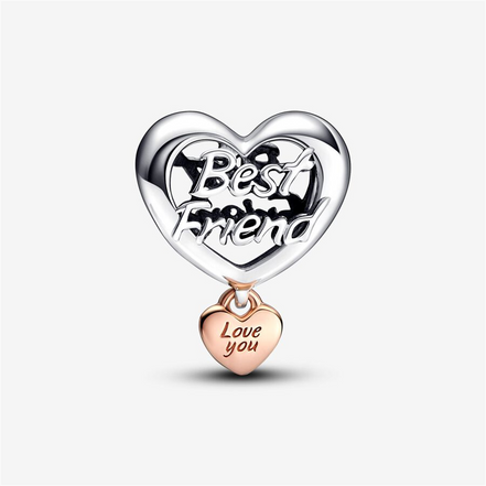 Pandora Moments "Love You Best Friend"  Heart Charm