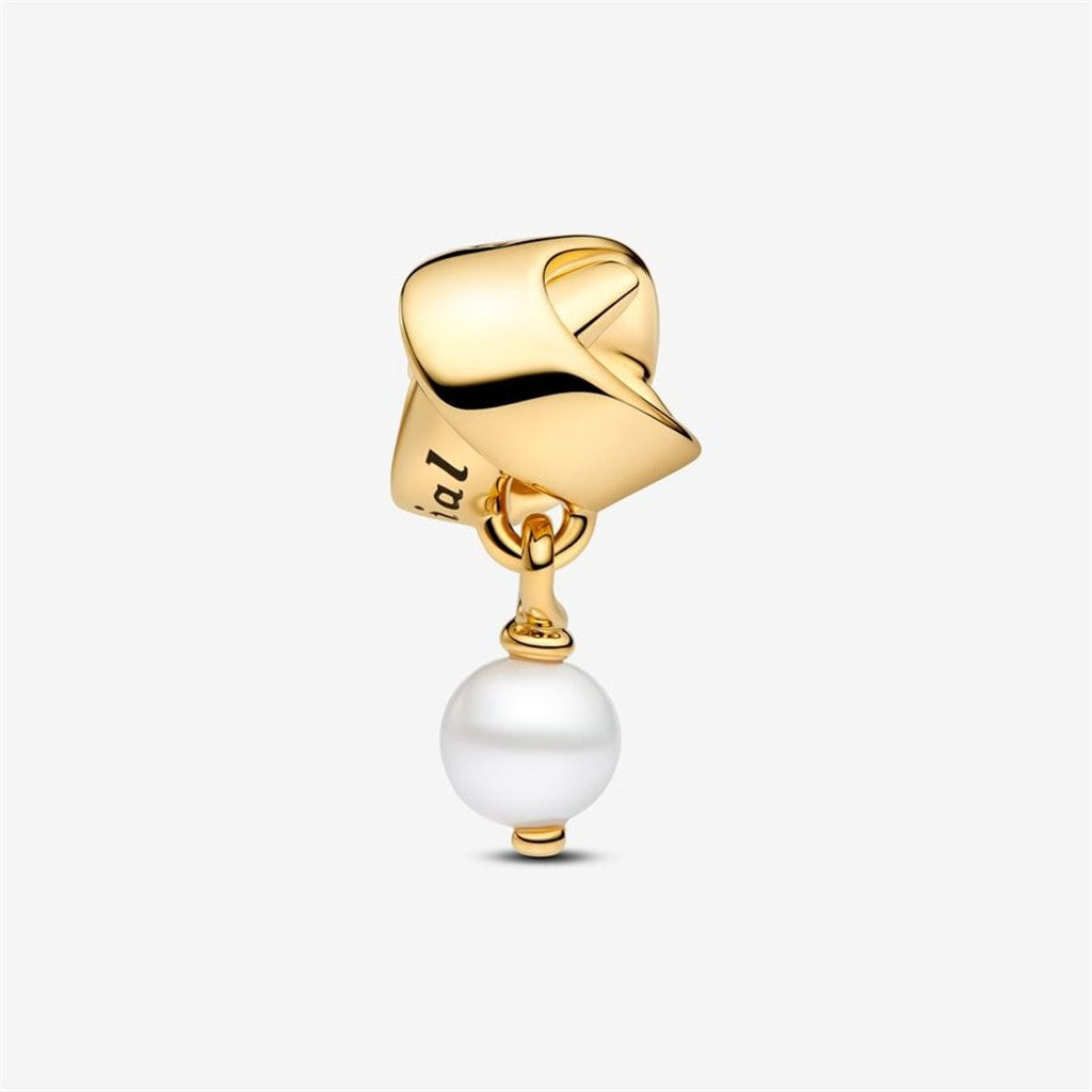 Pandora Moments Treated Freshwater Cultured Pearl Ribbon Charm