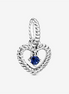 Pandora Moments September Sea Blue Beaded Heart Dangle Charm