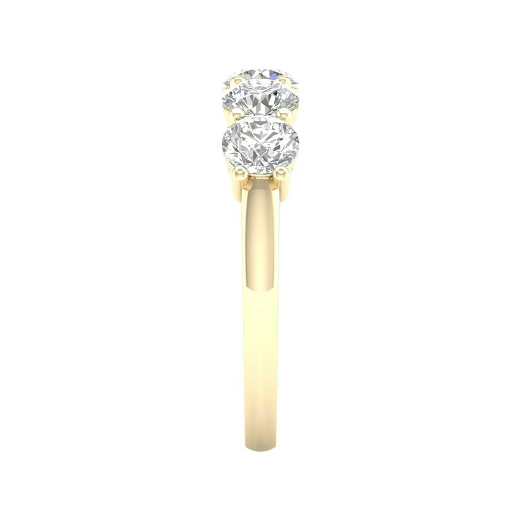 Revelation 14K Gold 1.50 CT Brilliant Round Lab Grown Diamond 5 Stone Band