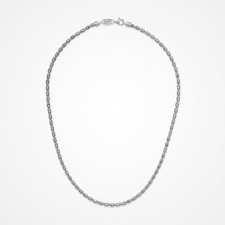 Desmos Rhodium Plated Barrel Crystal Necklace 20"