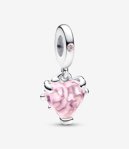 Pandora Moments Pink Family Tree & Heart Dangle Charm
