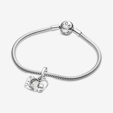 Pandora Moments "I'll Always Be There For You" Cats And Hearts Dangle Charm