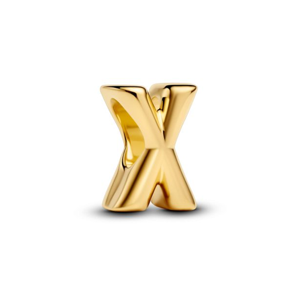 Pandora Letter X Alphabet Gold-Plated Charm