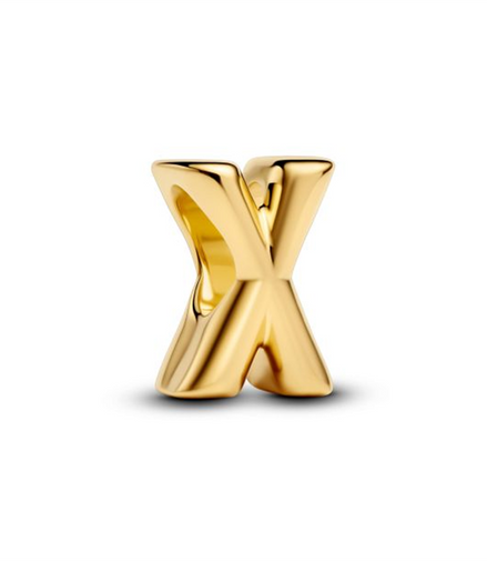 Pandora Letter X Alphabet Gold-Plated Charm