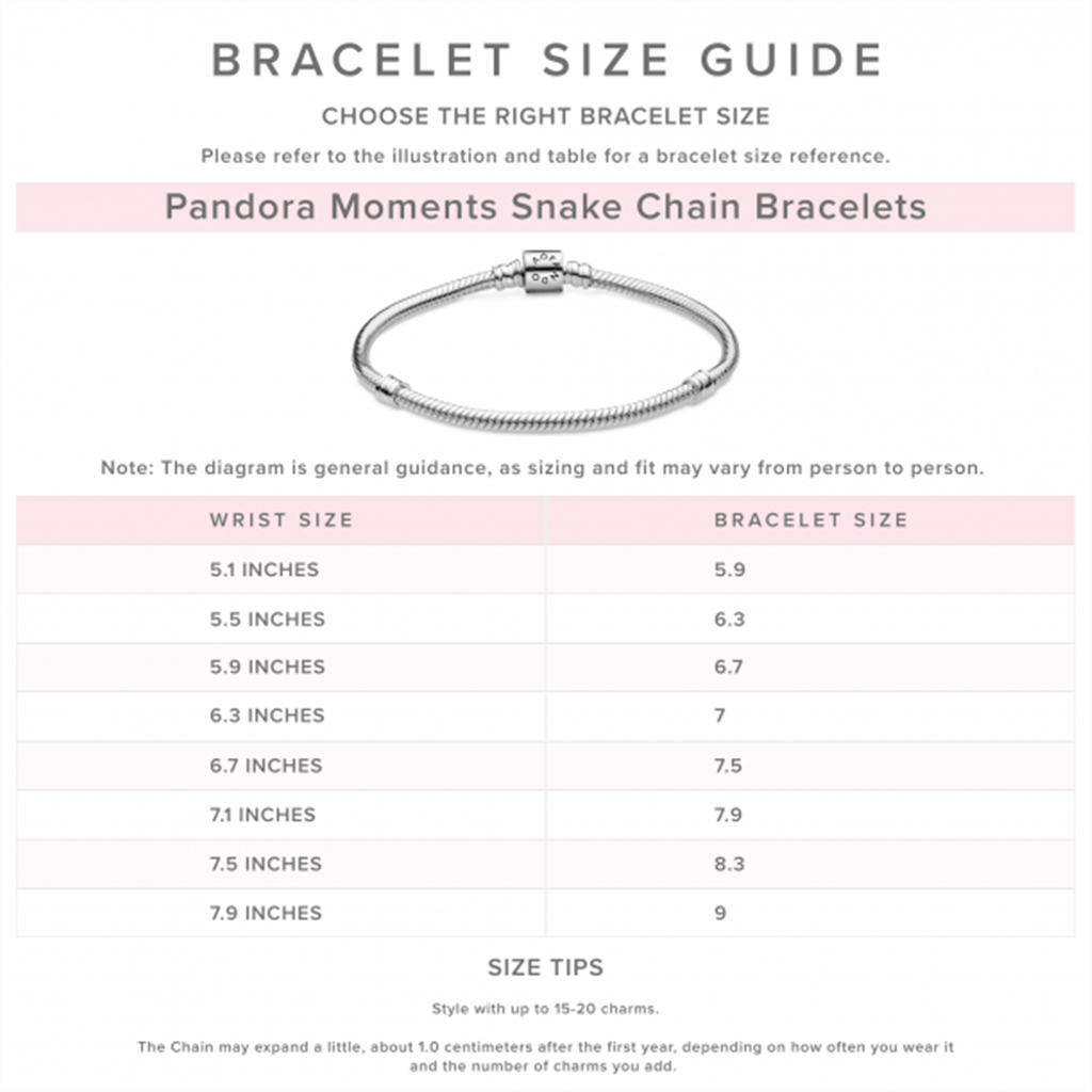 Pandora Disney Tinker Bell Clasp Moments Snake Chain Bracelet Size 19