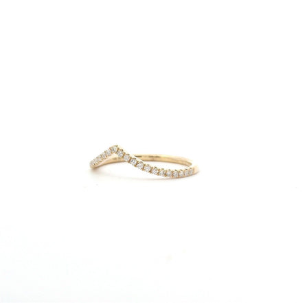 14K Yellow Gold Diamond Wishbone Fashion Ring