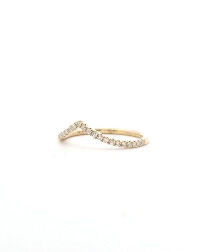 14K Yellow Gold Diamond Wishbone Fashion Ring