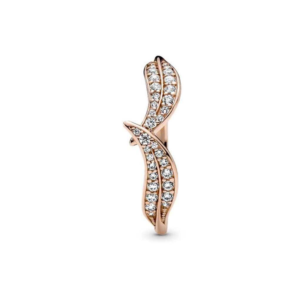 Pandora Timeless Sparkling Leaves Ring Size 8.5