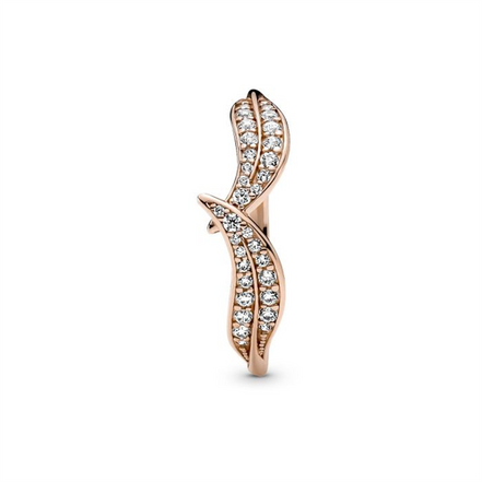Pandora Timeless Sparkling Leaves Ring Size 8.5