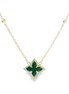 14K Yellow Gold Malachite And Diamond Necklace