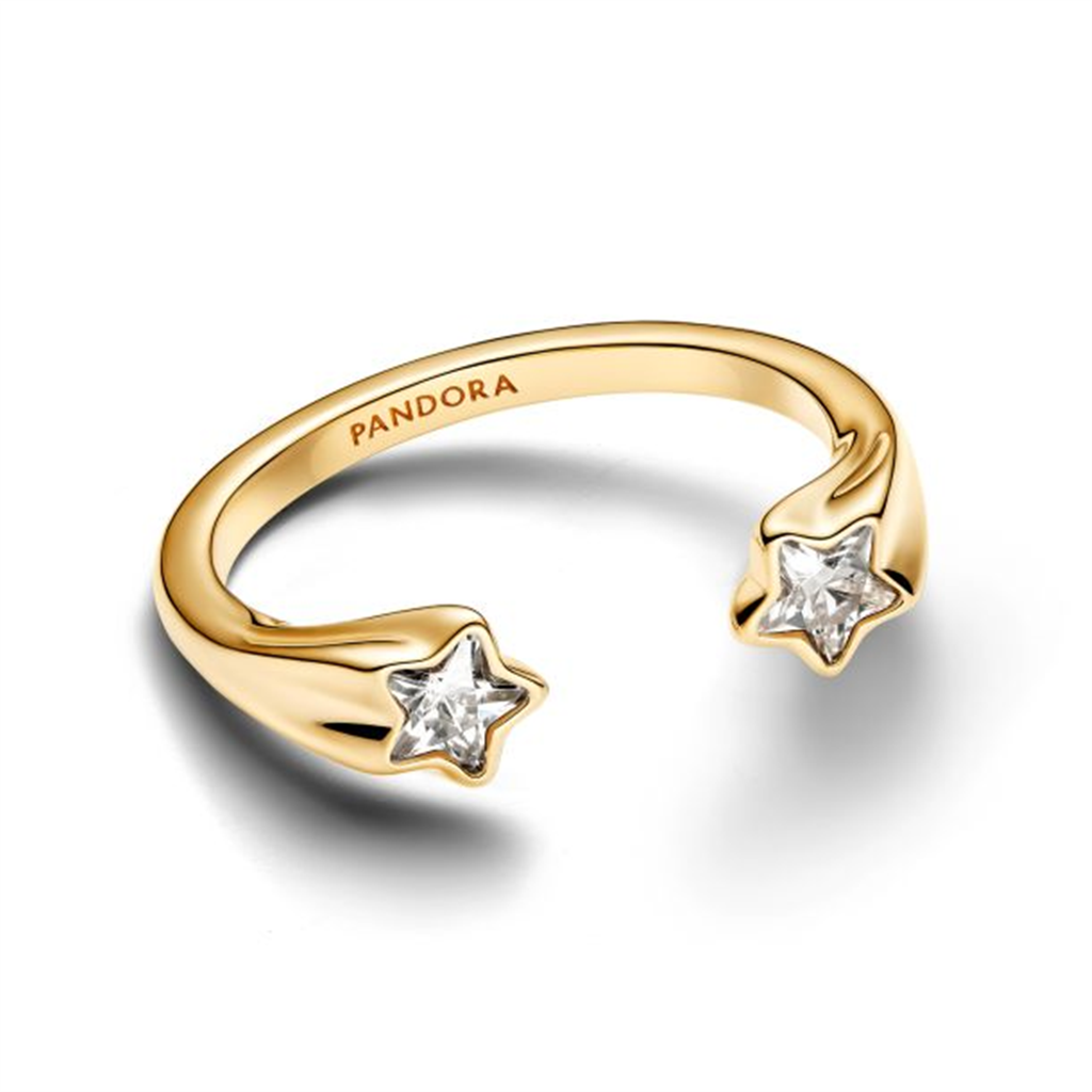 Pandora Moments Shooting Stars Open Ring Size 7