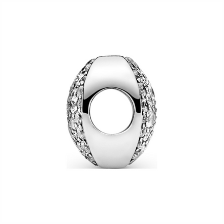 Abstract Pave Silver Charm