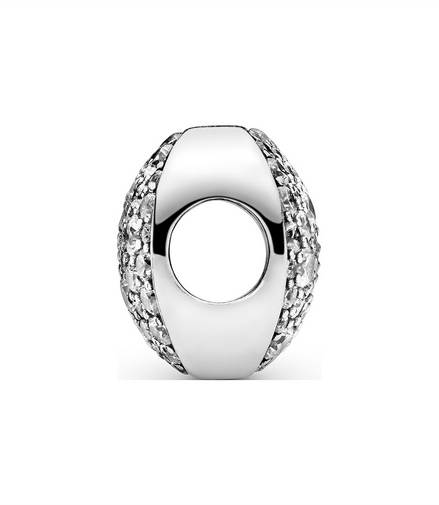 Abstract Pave Silver Charm