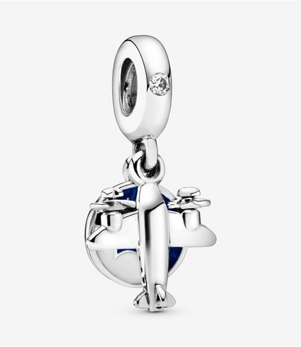 Panodra Moments "To Travel Is To Live" Propeller Plane Dangle Charm