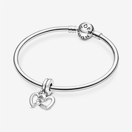 Pandora Moments Linked Sister Hearts Split Dangle Charm