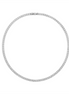 Desmos Rhodium Plated Infinity Round 5 Row Necklace 18"