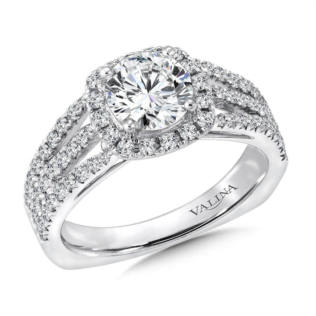 14K White Gold And 0.63 CTW Semi-Mount Engagement Ring